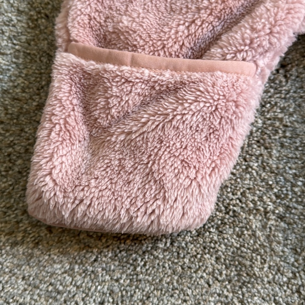 Hanna Andersson pink marshmallow baby zip fleece Sherpa onesie 3 - 6 mos - Picture 11 of 12